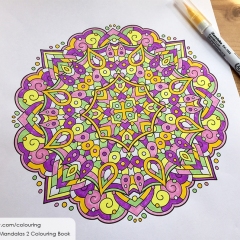 Abstract Mandalas 2 Colouring Book - Coloured Page