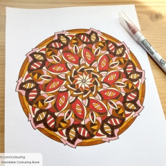 Abstract Mandalas Colouring Book - Coloured Page