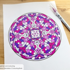 Abstract Mandalas 2 Colouring Book - Coloured Page