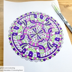 Abstract Mandalas 2 Colouring Book - Coloured Page