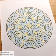 Easy Mandalas Colouring Book - Coloured Page