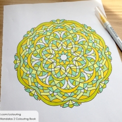 Abstract Mandalas 2 Colouring Book - Coloured Page