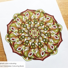 Abstract Mandalas Colouring Book - Coloured Page