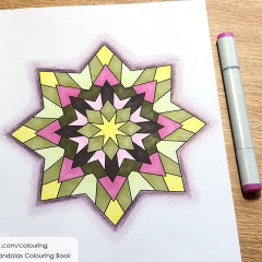 Simple Mandalas Colouring Book - Coloured Page