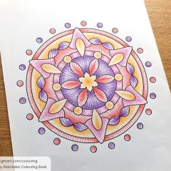 Easy Mandalas Colouring Book - Coloured Page