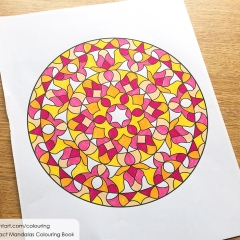 Abstract Mandalas Colouring Book - Coloured Page