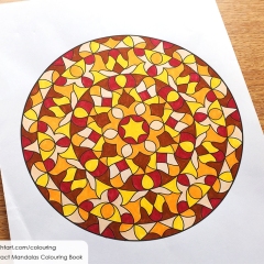 Abstract mandala coloured page