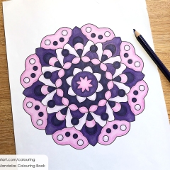 Abstract mandala coloured page