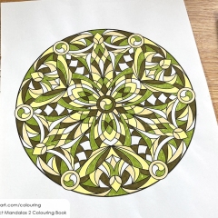 Abstract mandala coloured page