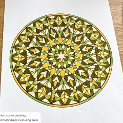 Abstract mandala coloured page