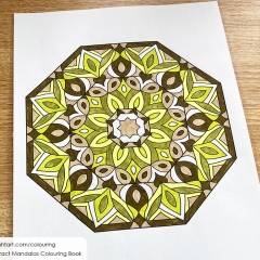 Abstract mandala coloured page