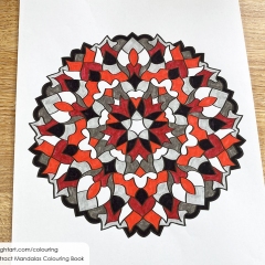 Abstract mandala coloured page