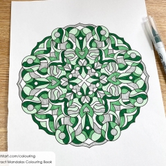 Abstract mandala coloured page