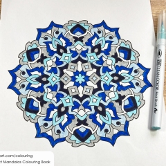 Abstract mandala coloured page