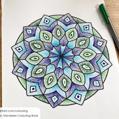 Abstract mandala coloured page