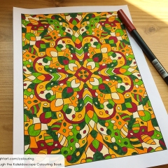 Through the Kaleidoscope Colouring Book - Coloured Page