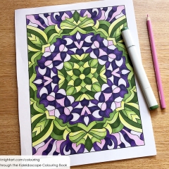 Kaleidoscope colouring page