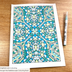 Kaleidoscope colouring page