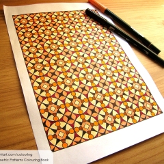 Geometric Patterns Colouring Book - Coloured Page