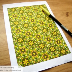 Geometric Patterns Colouring Book - Coloured Page