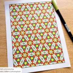 Geometric Patterns Colouring Book - Coloured Page