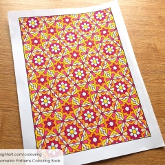 Geometric Patterns Colouring Book - Coloured Page
