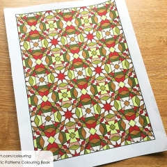 Geometric Patterns Colouring Book (Volume 1) - Coloured Page