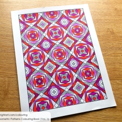 Geometric Patterns Colouring Book (Volume 1) - Coloured Page