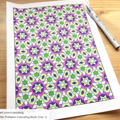 Geometric pattern colouring page