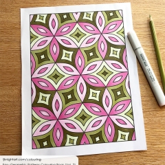 Geometric pattern colouring page
