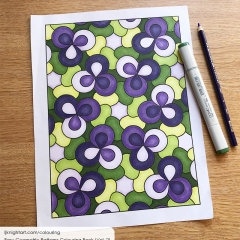 Easy geometric pattern colouring page