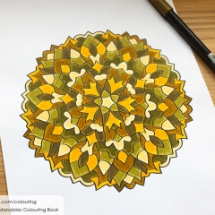 Abstract Mandalas Colouring Book - Coloured Page