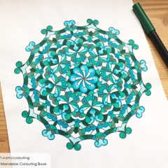 Abstract Mandalas Colouring Book - Coloured Page