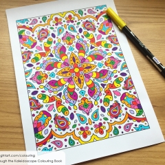 Through the Kaleidoscope Colouring Book - Coloured Page