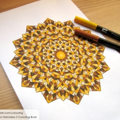 Abstract Mandalas 2 Colouring Book - Coloured Page