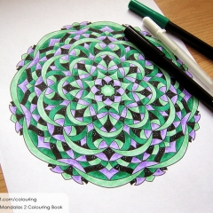 Abstract Mandalas 2 Colouring Book - Coloured Page