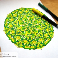 Abstract Mandalas 2 Colouring Book - Coloured Page