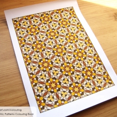 Geometric Patterns Colouring Book - Coloured Page