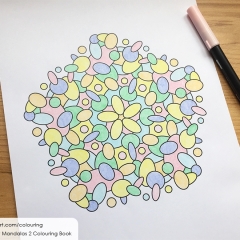 Abstract Mandalas 2 Colouring Book - Coloured Page