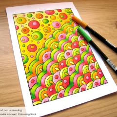 Easy Doodle Abstract Colouring Book - Coloured Page