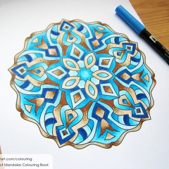 Abstract Mandalas Colouring Book - Coloured Page