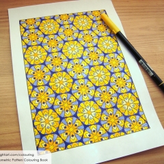 Geometric Patterns Colouring Book - Coloured Page