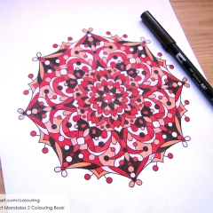 Abstract Mandalas 2 Colouring Book - Coloured Page