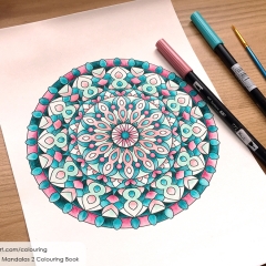 Abstract Mandalas 2 Colouring Book - Coloured  Page