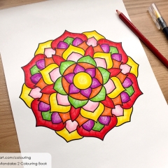 Magic Mandalas 2 Colouring Book - Coloured Page