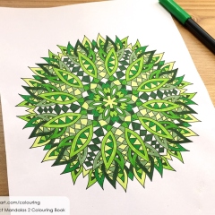 Abstract Mandalas 2 Colouring Book - Coloured  Page