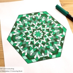 Abstract Mandalas 2 Colouring Book - Coloured  Page