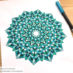 Abstract Mandalas 2 Colouring Book - Coloured  Page