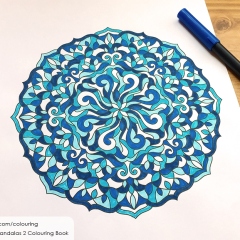 Abstract Mandalas 2 Colouring Book - Coloured  Page