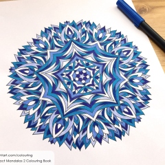 Abstract Mandalas 2 Colouring Book - Coloured Page